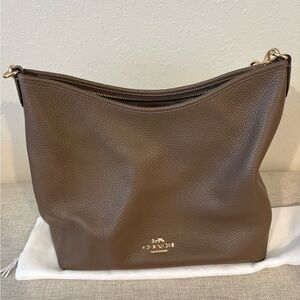 Coach Laurel Shoulder Bag in Leather Dark Stone